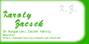 karoly zacsek business card